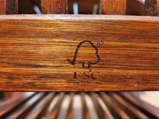 Conjunto Teca Mesa y 2 Sillas