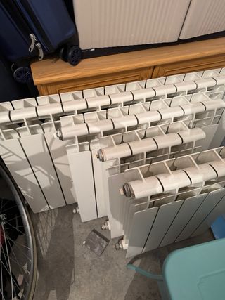 Radiadores de aluminio beige/blanco.Lote completo