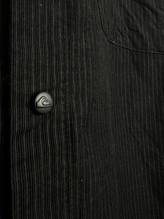 Camisa Quiksilver Negra Corduroy Logo Bordado
