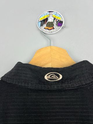 Camisa Quiksilver Negra Corduroy Logo Bordado