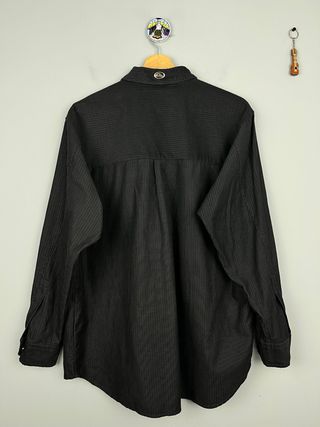 Camisa Quiksilver Negra Corduroy Logo Bordado