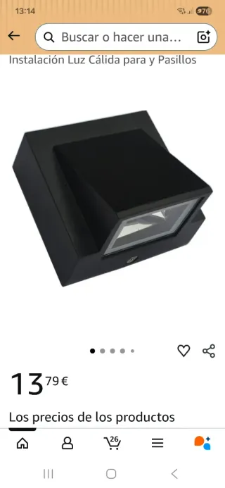 Aplique de pared negro y gris