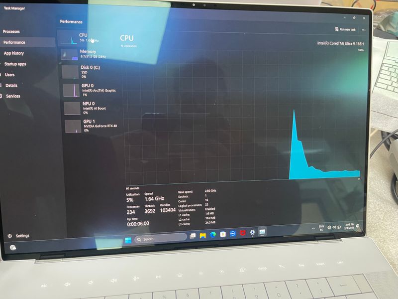 Dell XPS 16 9640 16.3 Intel Evo Core Ultra 9 RTX afbeelding 4