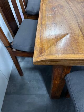 Mesa comedor 179x89cm + 6 sillas madera