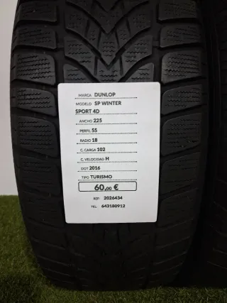 225 55 18 102H DUNLOP SP WINTER SPORT 4D