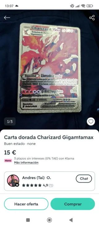 Lote de cartas Pokémon doradas