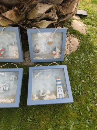 Set 4 Cuadros Decorativos Marinos