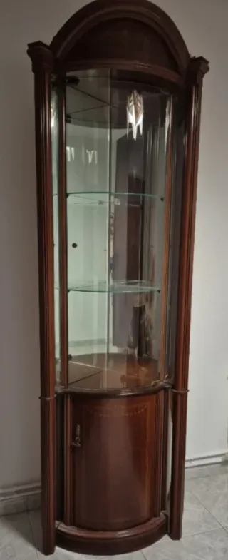 Esquinero vintage madera y cristal