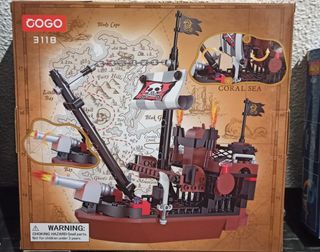 Pack Cogo Helicóptero Policía y Barco Pirata