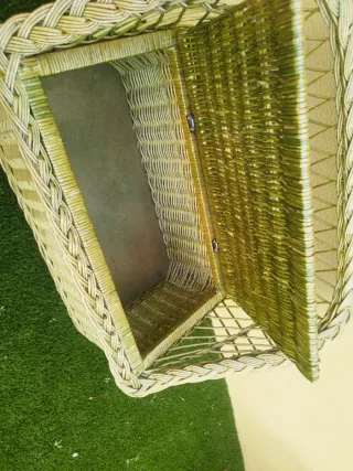 Banco Baúl Mimbre y Madera 90 Ach x 63 alt x 42 f