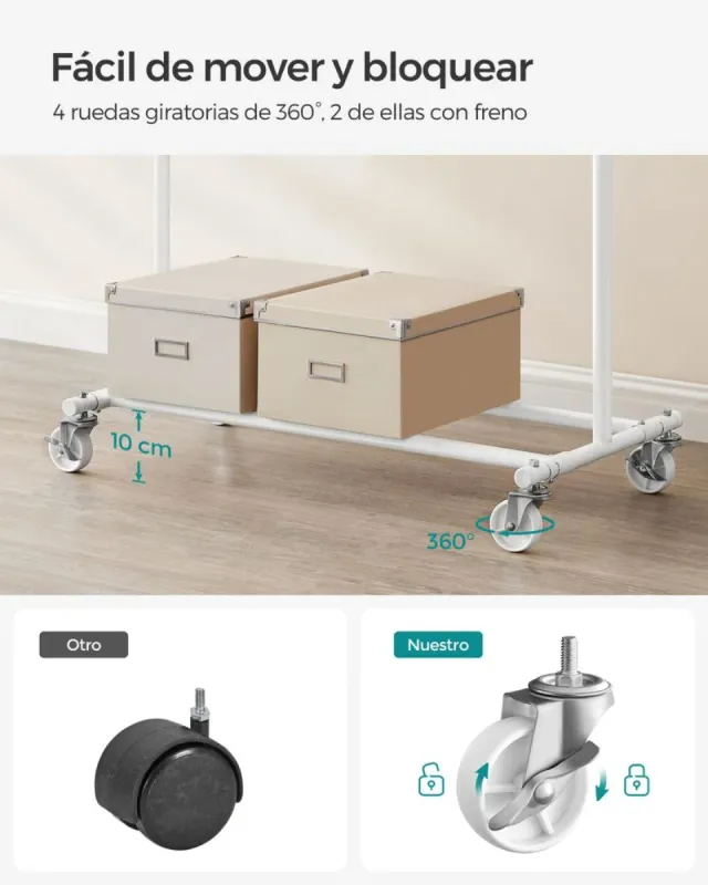 Perchero Extensible Burro Ropa SONGMICS HSR013W01