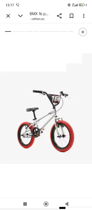 Bici BMX 16 Wipe 500 Gris BTWIN