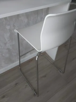 4 Sillas Altas Cocina Metal y Plástico