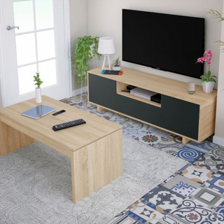 Mesa Tv Zaira 150 cm. Roble Canadian/Gris Antraci