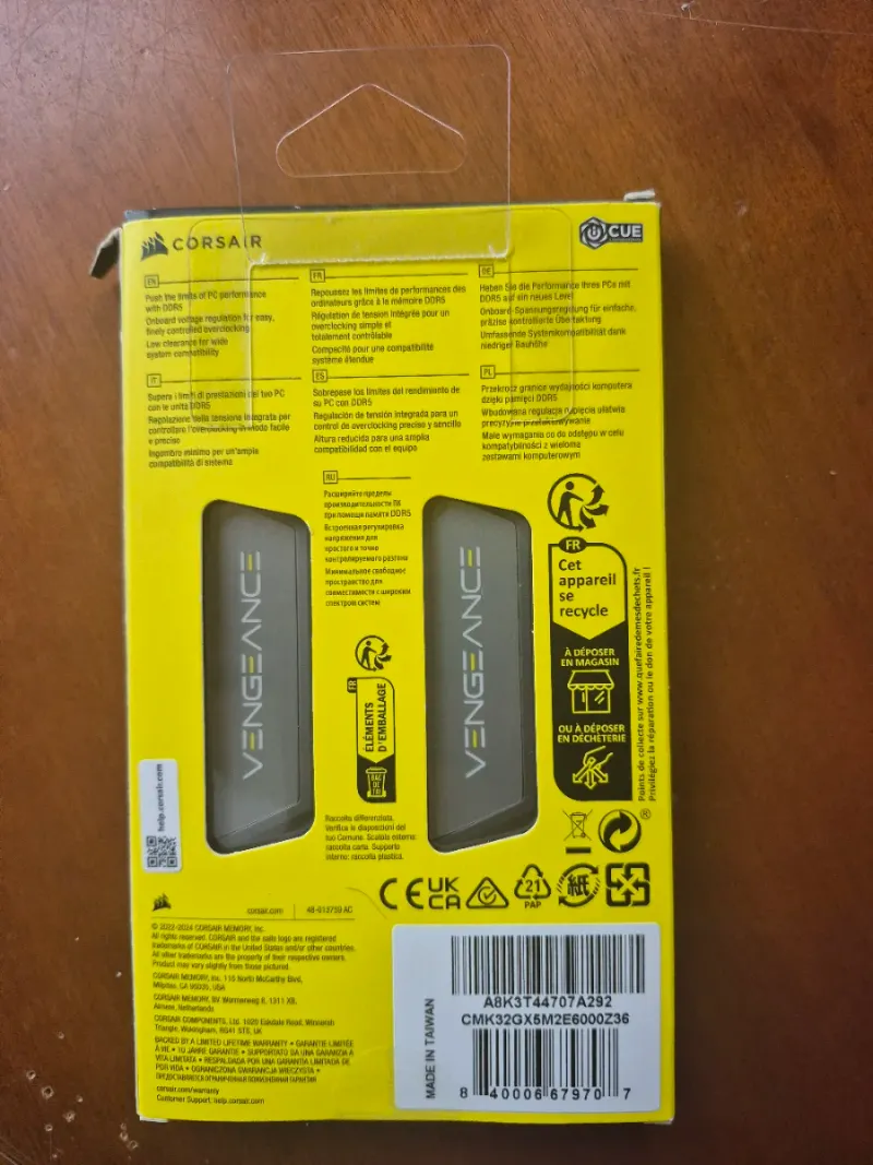 32 GB Corsair Vengeance DDR5 RAM afbeelding 3