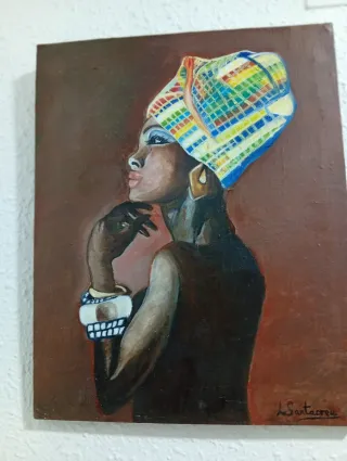 Cuadro al óleo mujer turbante