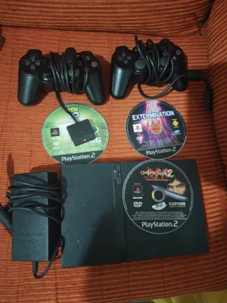 Consola PlayStation 2 Slim Negra + 2 Mandos + Jueg