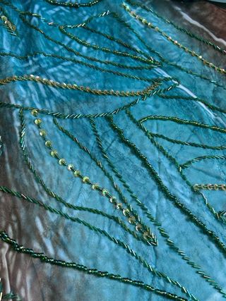 Vestido largo fiesta turquesa