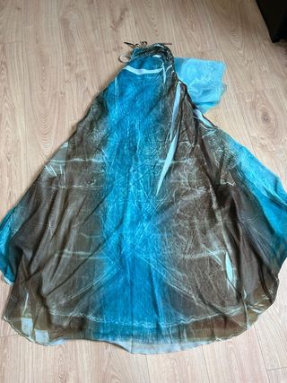 Vestido largo fiesta turquesa