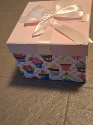 Caja Decorativa Cupcakes Rosa y Multicolor