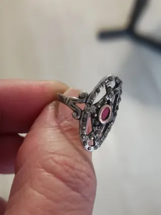 Anillo antiguo plata y oro