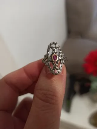 Anillo antiguo plata y oro