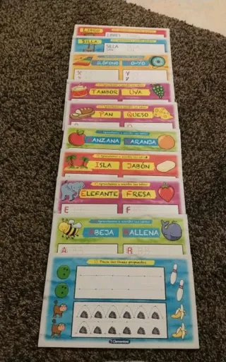 Aprendo a escribir  juego con fichas