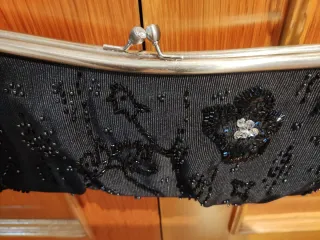 Cartera de mano fiesta vintage negra