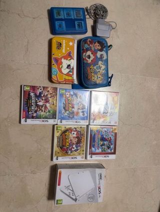 Nintendo 3DS XL Blanca + 5 Juegos