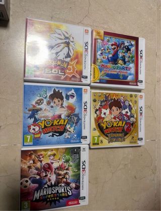 Nintendo 3DS XL Blanca + 5 Juegos