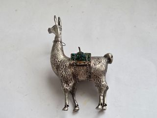 Statuetta lama argento 925 con pietre dure