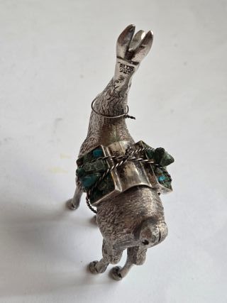 Statuetta lama argento 925 con pietre dure