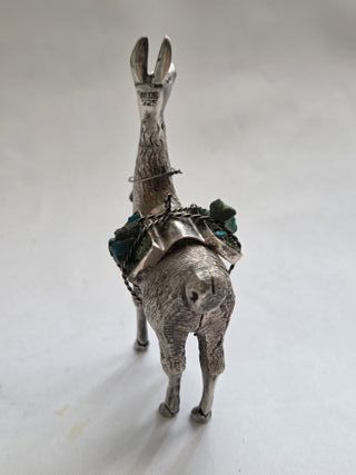 Statuetta lama argento 925 con pietre dure