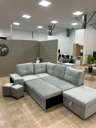 Sofá cama esquinero moderno + Almacenaje