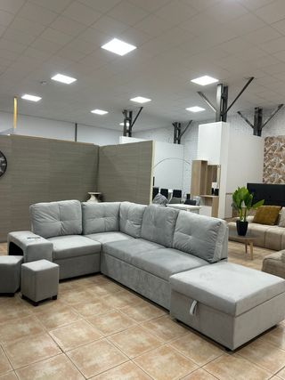Sofá cama esquinero moderno + Almacenaje