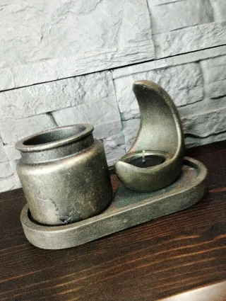 Set Tris Vaso Portacandele Vassoio casa arredo