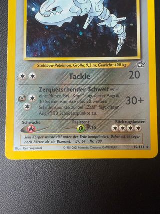 Pokémon Steelix Neo Genesis 15/111 Holo Alemán