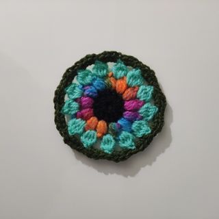 2 Posavasos/Parches Ganchillo Flor Turquesa colore