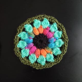 2 Posavasos/Parches Ganchillo Flor Turquesa colore