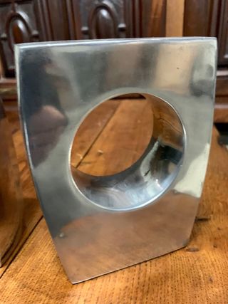 Supporti libri vintage in metallo lucidato