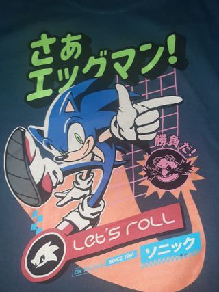 Camiseta Sonic con Kanji Azul
