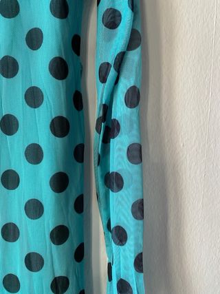 Vestito a pois nero e turchese