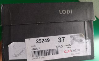 Zapatos Lodi T 37 Tacón 9cm Oro Beige Sin Estrenar