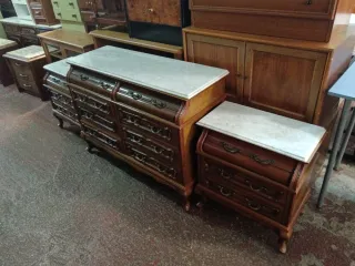 Cómoda y 2 Mesitas de Noche Mármol