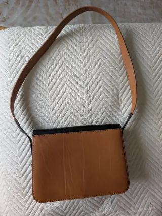 Bolso Zara Retro Bicolor Negro y Marrón