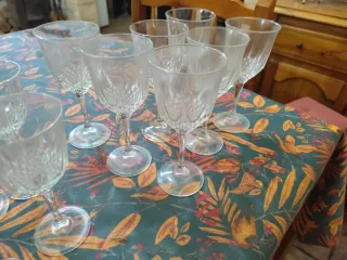 Lote copas y vasos de tubo cristal,
