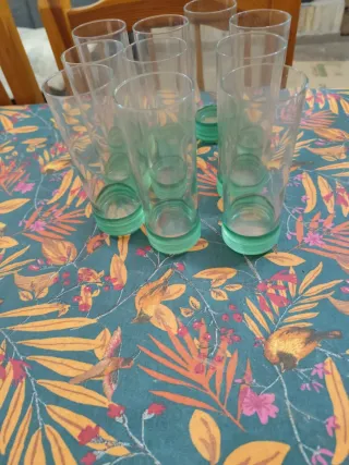 Lote copas y vasos de tubo cristal,