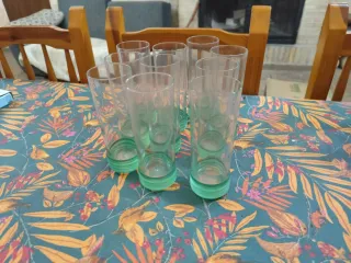 Lote copas y vasos de tubo cristal,