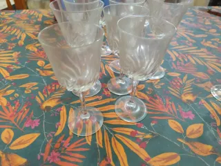 Lote copas y vasos de tubo cristal,