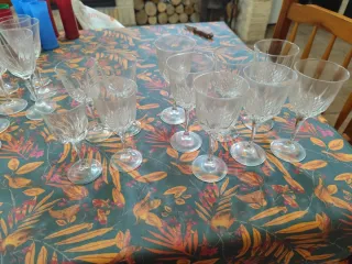 Lote copas y vasos de tubo cristal,